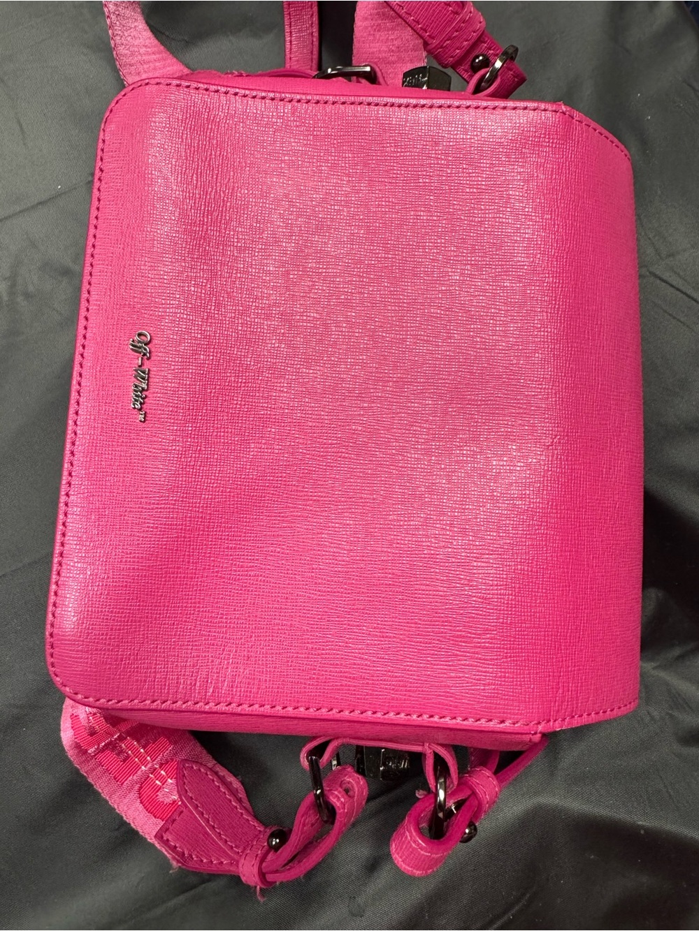 Off-White Pink Diagonal Stripe Crossbody Bag - Picture 3 of 5